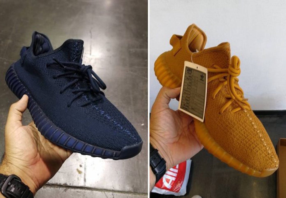 Adidas Yeezy Boost 350 V2 Samples In "Midnight" And "Gold Ochre"