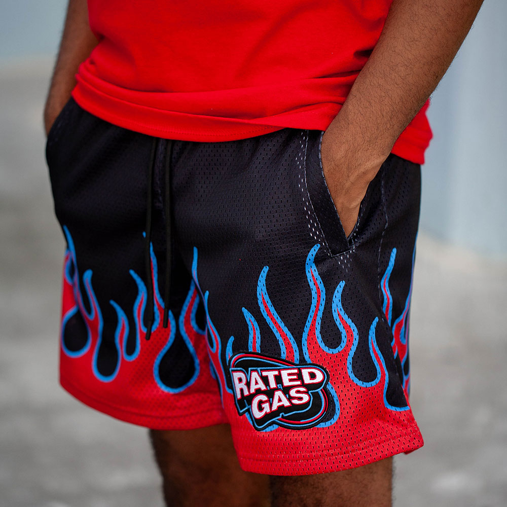 Rated Gas Flames Shorts Black