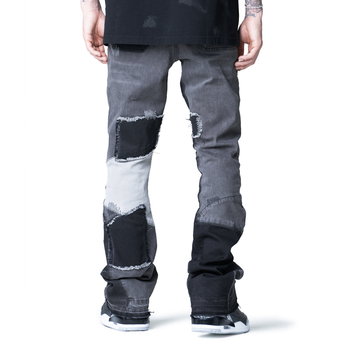Thrash Stacked Denim Black – 8&9 Clothing Co.