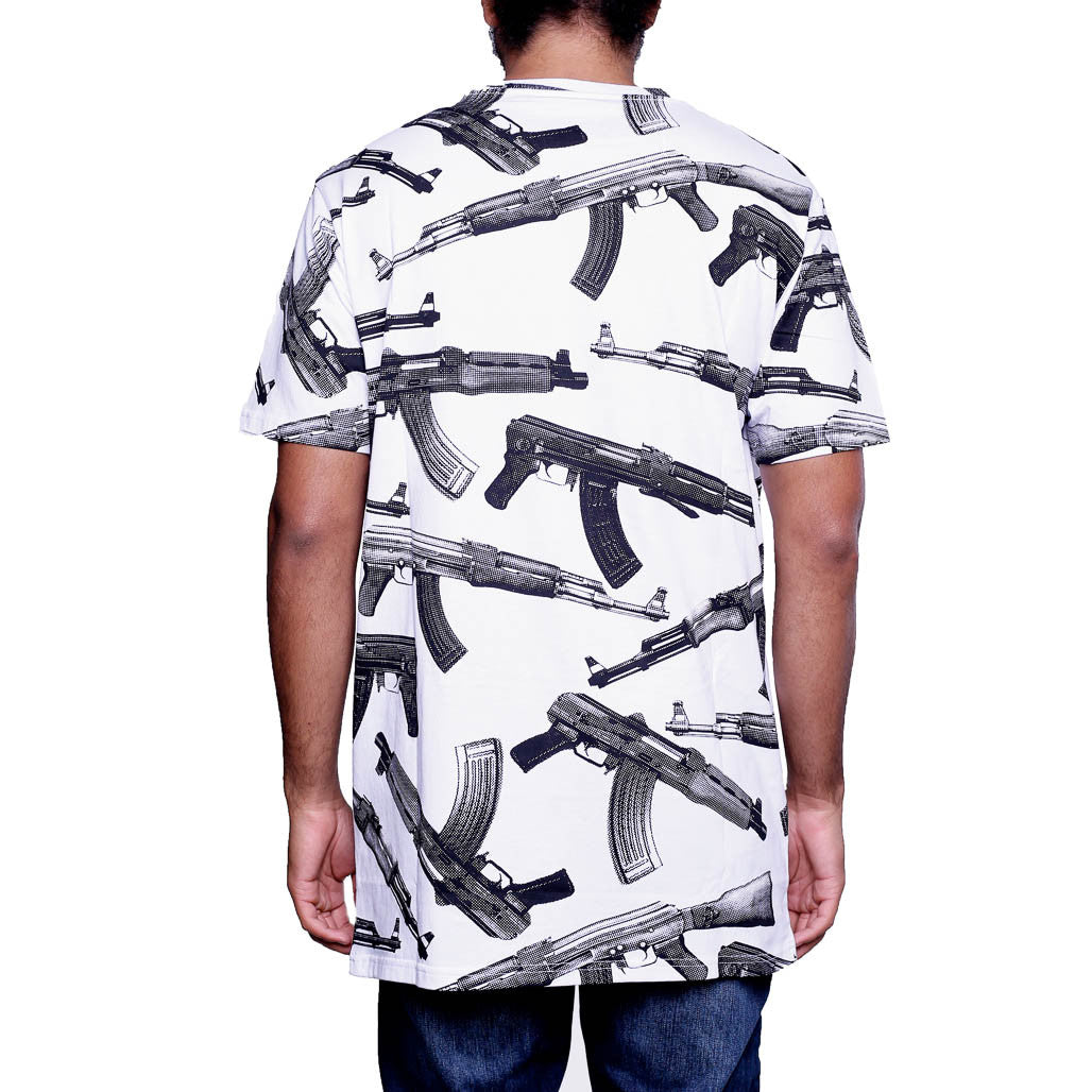 トップス AKM LUXE163 NEW UNDER SHIRTS AKM PRINT AKs All Over Print White Shirt | AK47 Streetwear Shirt – 8&9