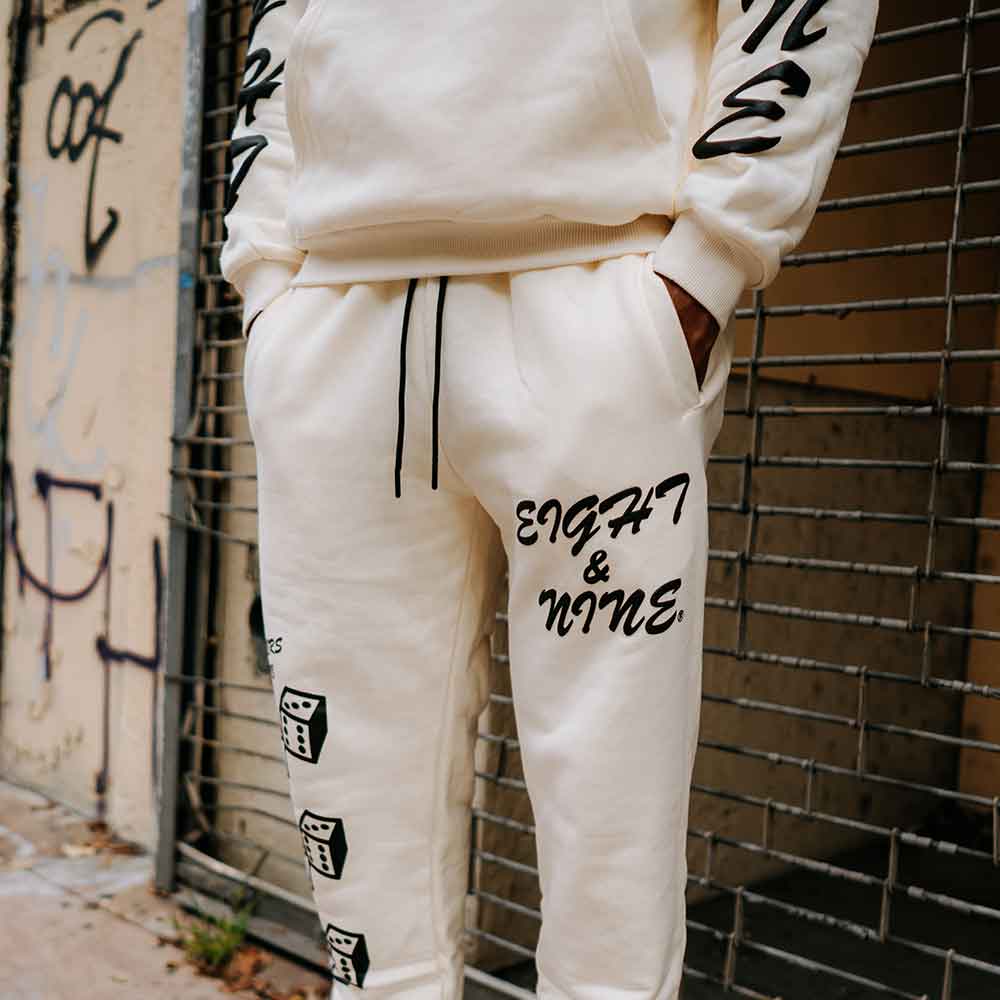 Dice Fleece Sweatpants Cream – 8&9 Clothing Co.