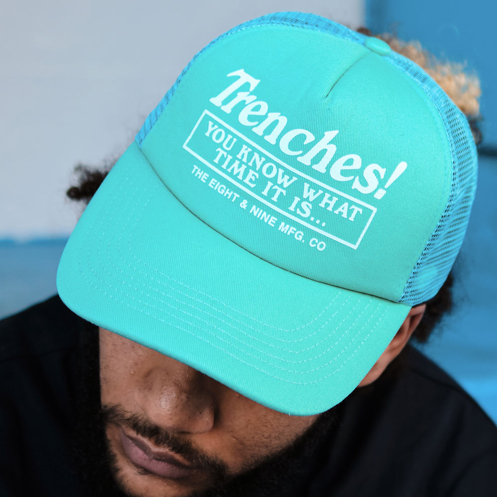 Drowning Man Trucker Hat Teal – 8&9 Clothing Co.