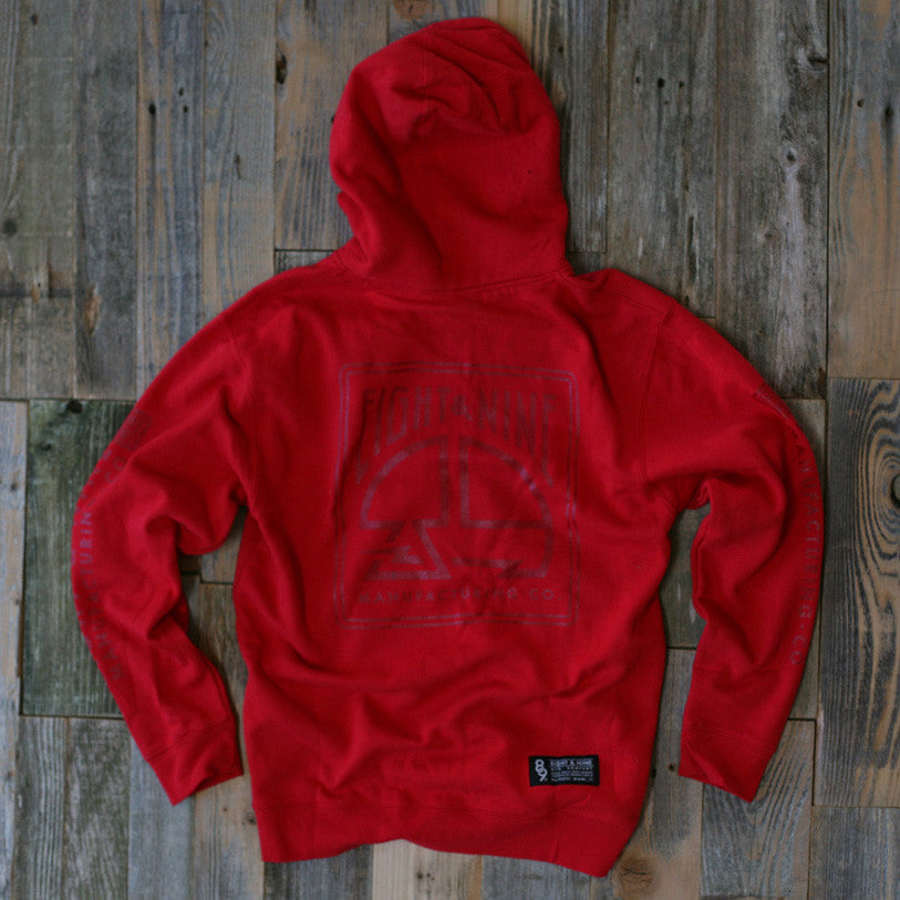 MFG Wax Stamp Zip Up Sweatshirt Red - 2