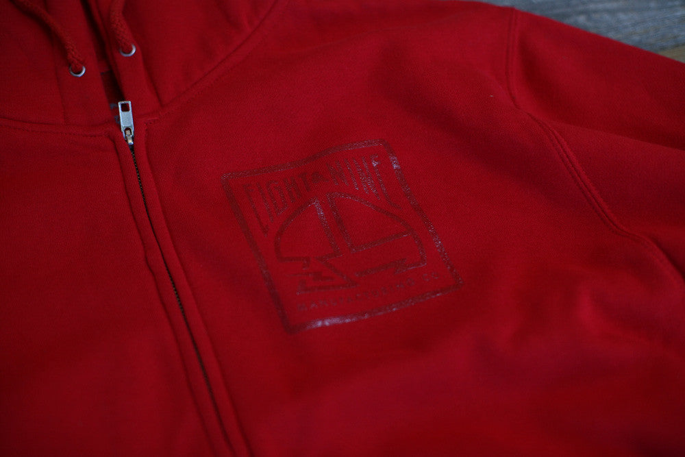 MFG Wax Stamp Zip Up Sweatshirt Red - 5