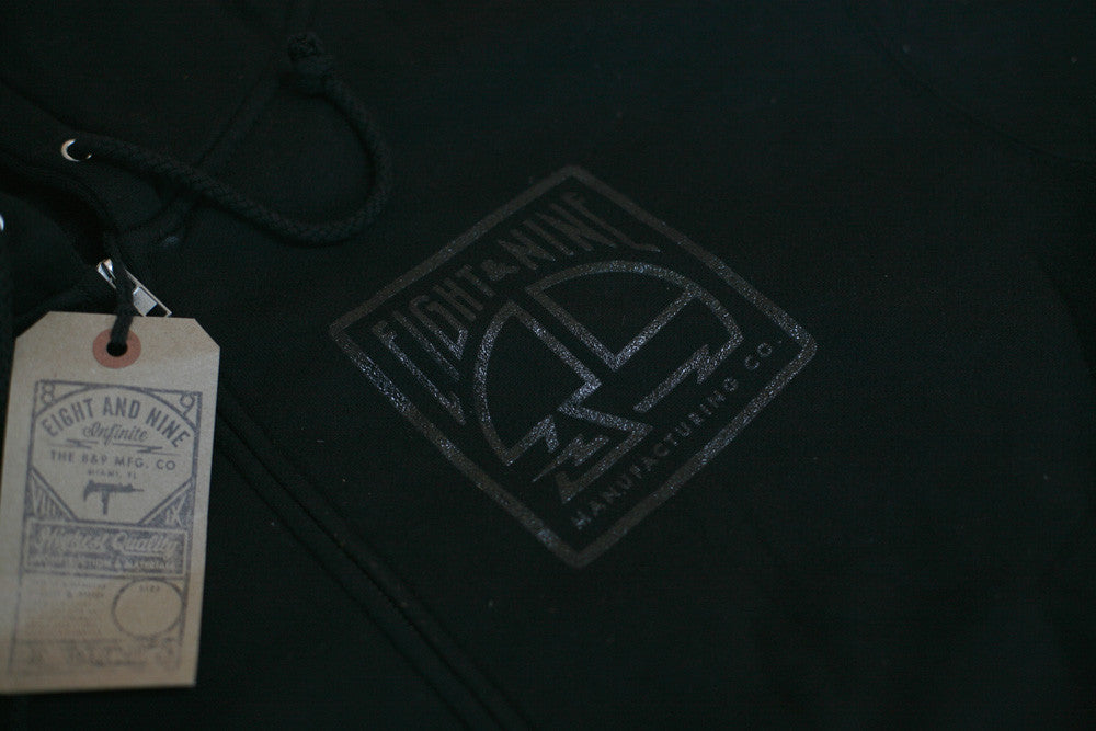 MFG Wax Stamp Zip Up Sweatshirt Black - 3
