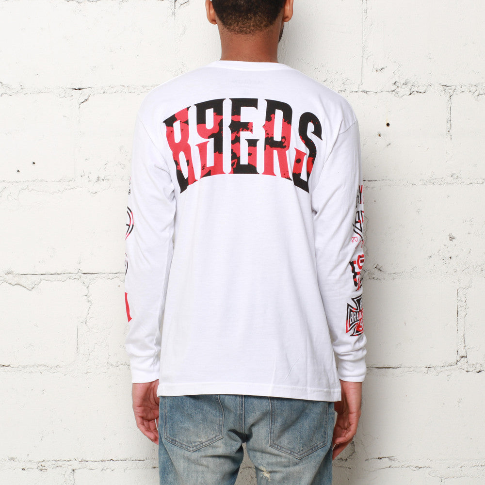 Louder Faster Destroyed Jersey L/S White