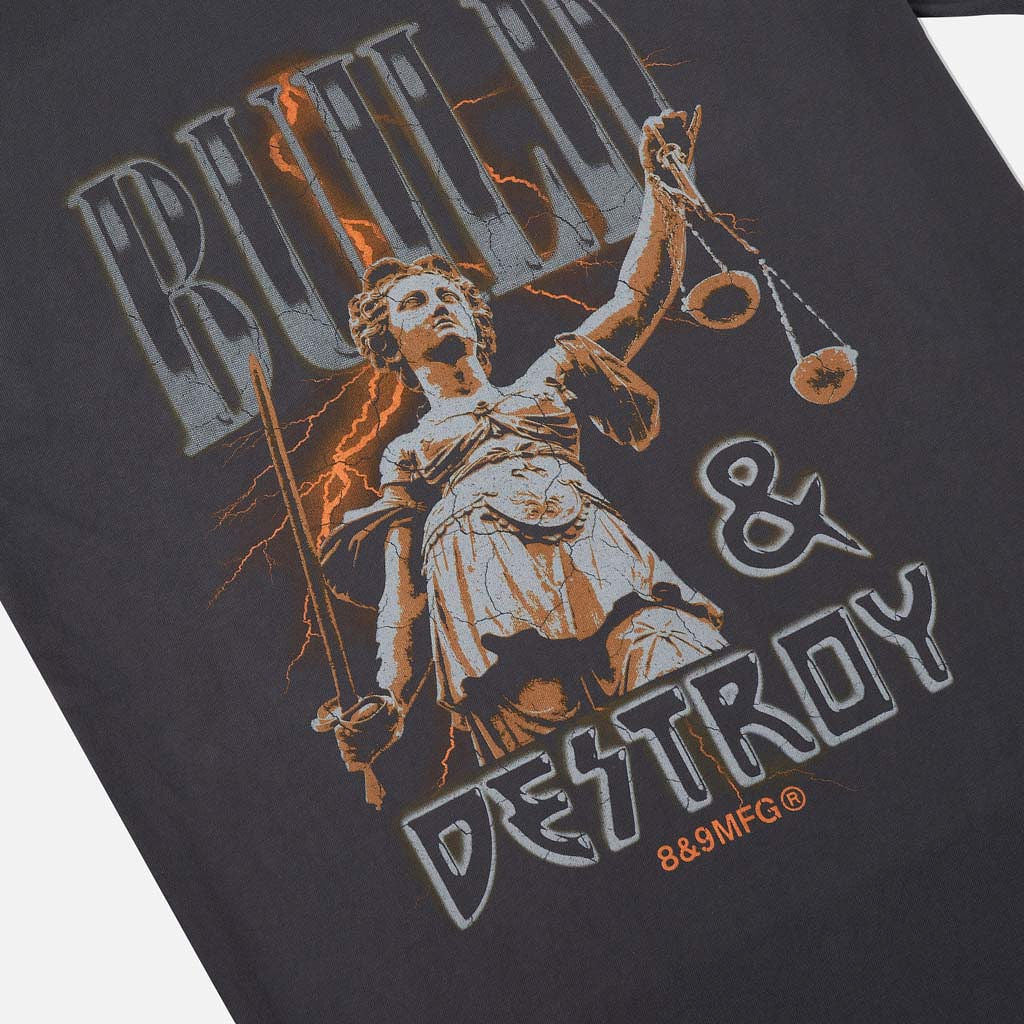 Lady Justice T Shirt Cool Grey