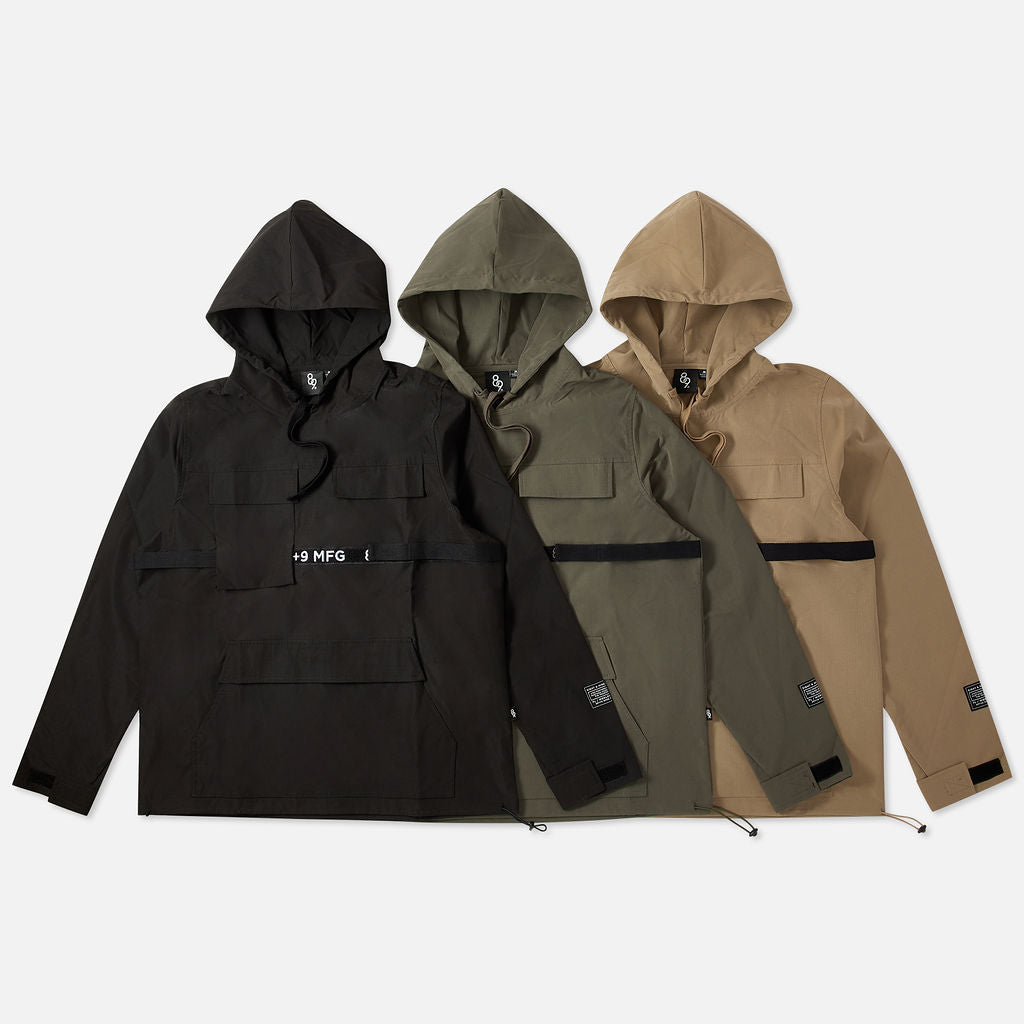 Strapped Up Rip Stop Utility Anorak Jacket Olive
