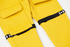 Strapped Up Skinny Fleece Joggers Mustard