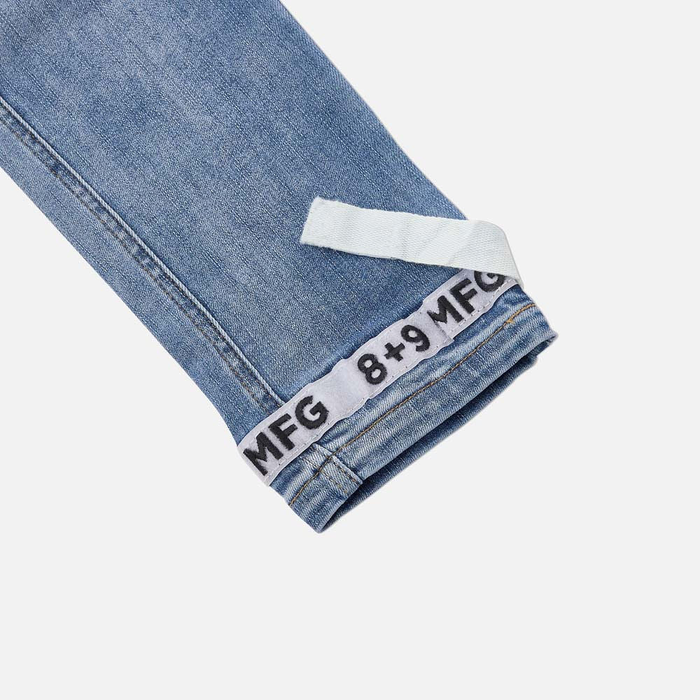 Strapped Up Slim Utility Medium Washed Jeans White