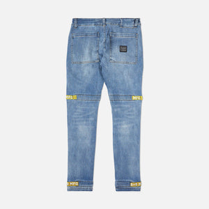 Strapped Up Slim Utility Medium Washed Jeans Yellow