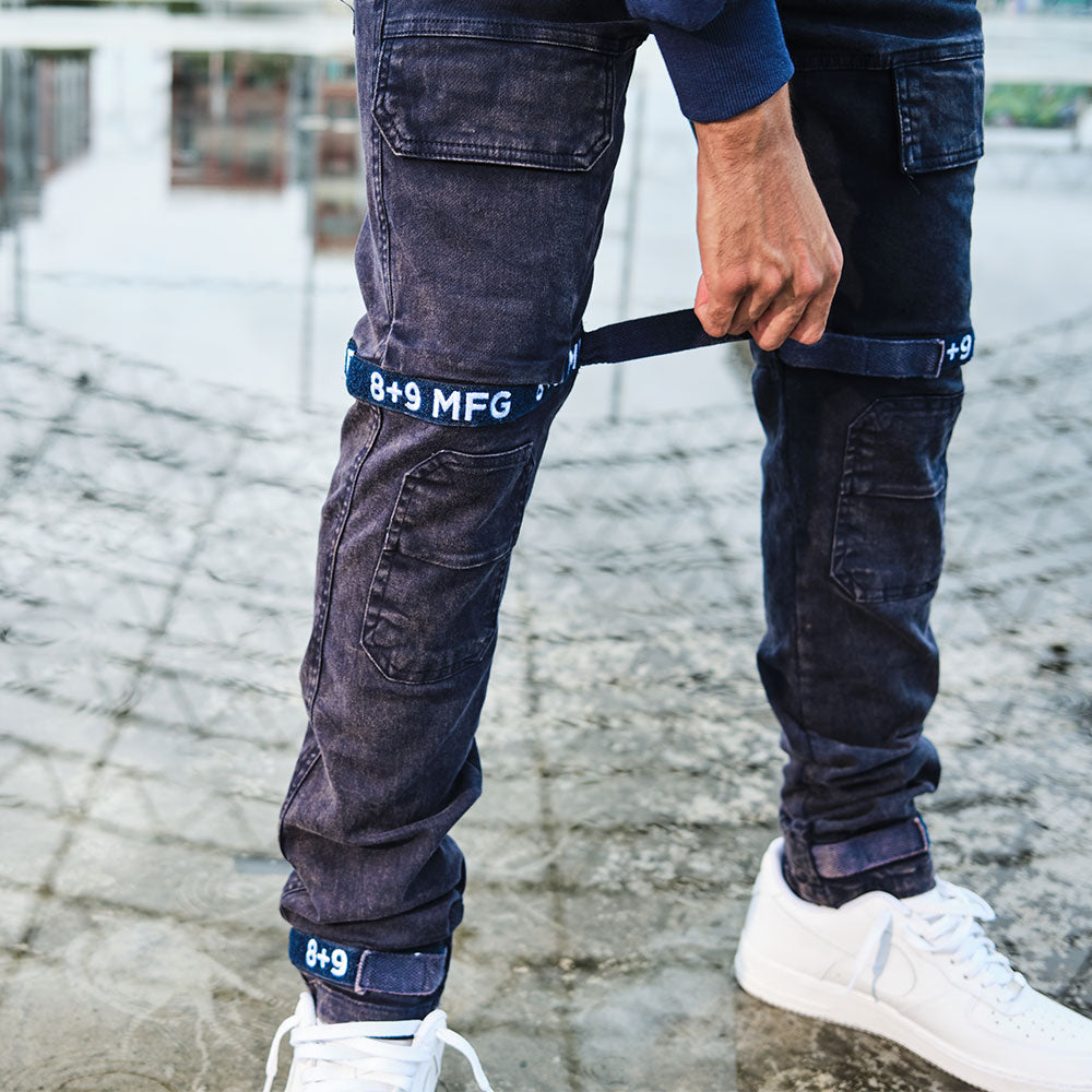 Strapped Up Vintage Washed Utility Pants Navy