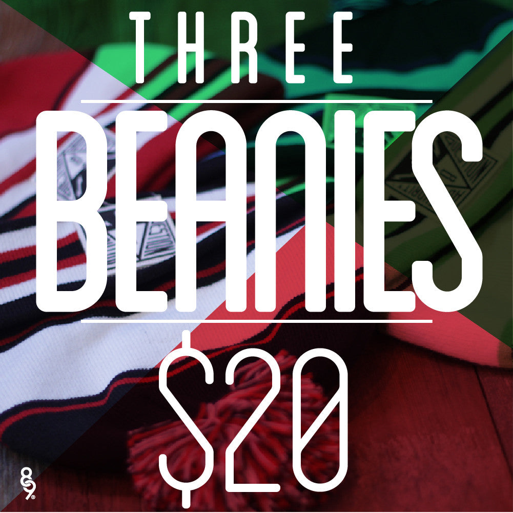 3 Assorted Beanies For $20