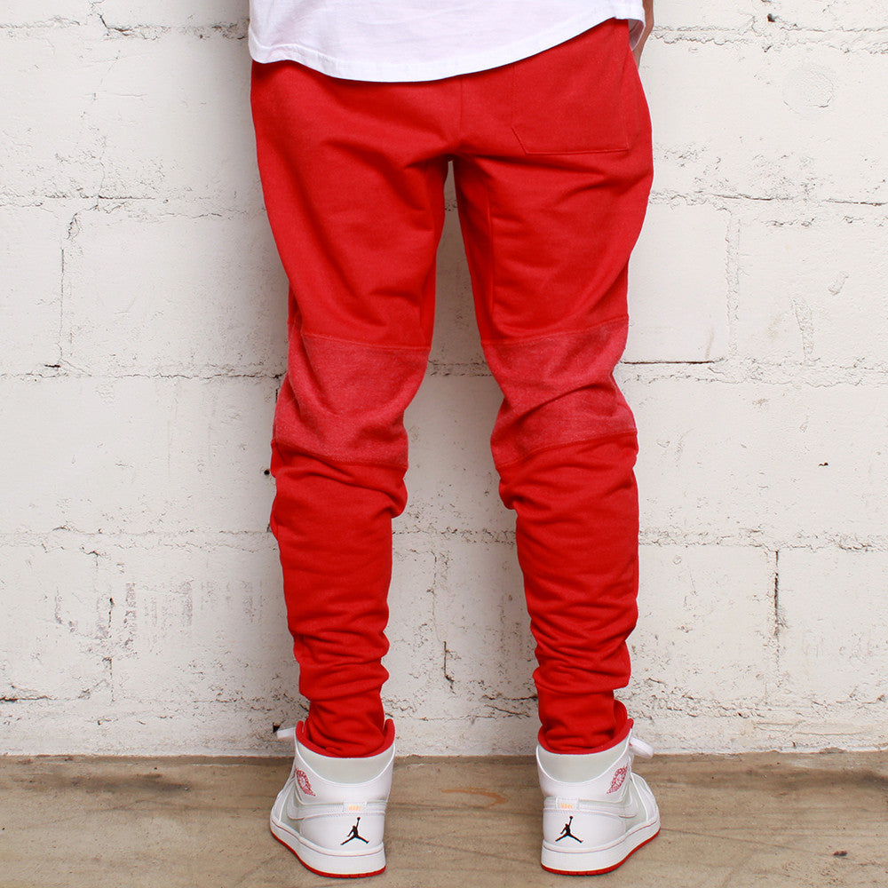 Rudimental Paneled Terry Joggers Red