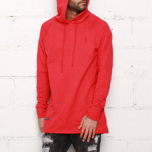 rudimental paneled terry hoodie red elongated hoody (1)