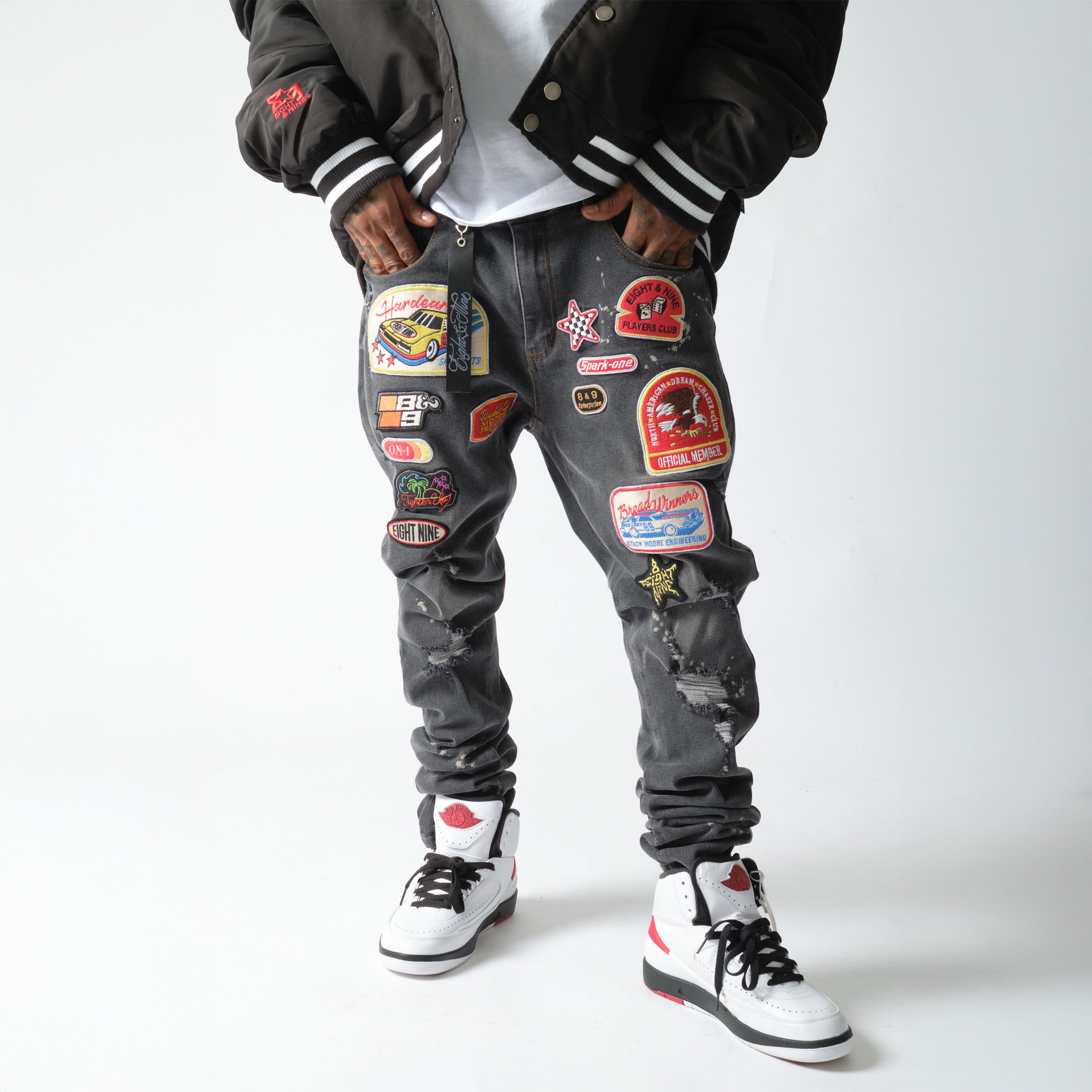 On Patch Denim Jeans Black - Main Image