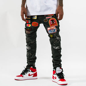 On 1 Patch Denim Jeans Black