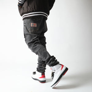 On 1 Patch Denim Jeans Black