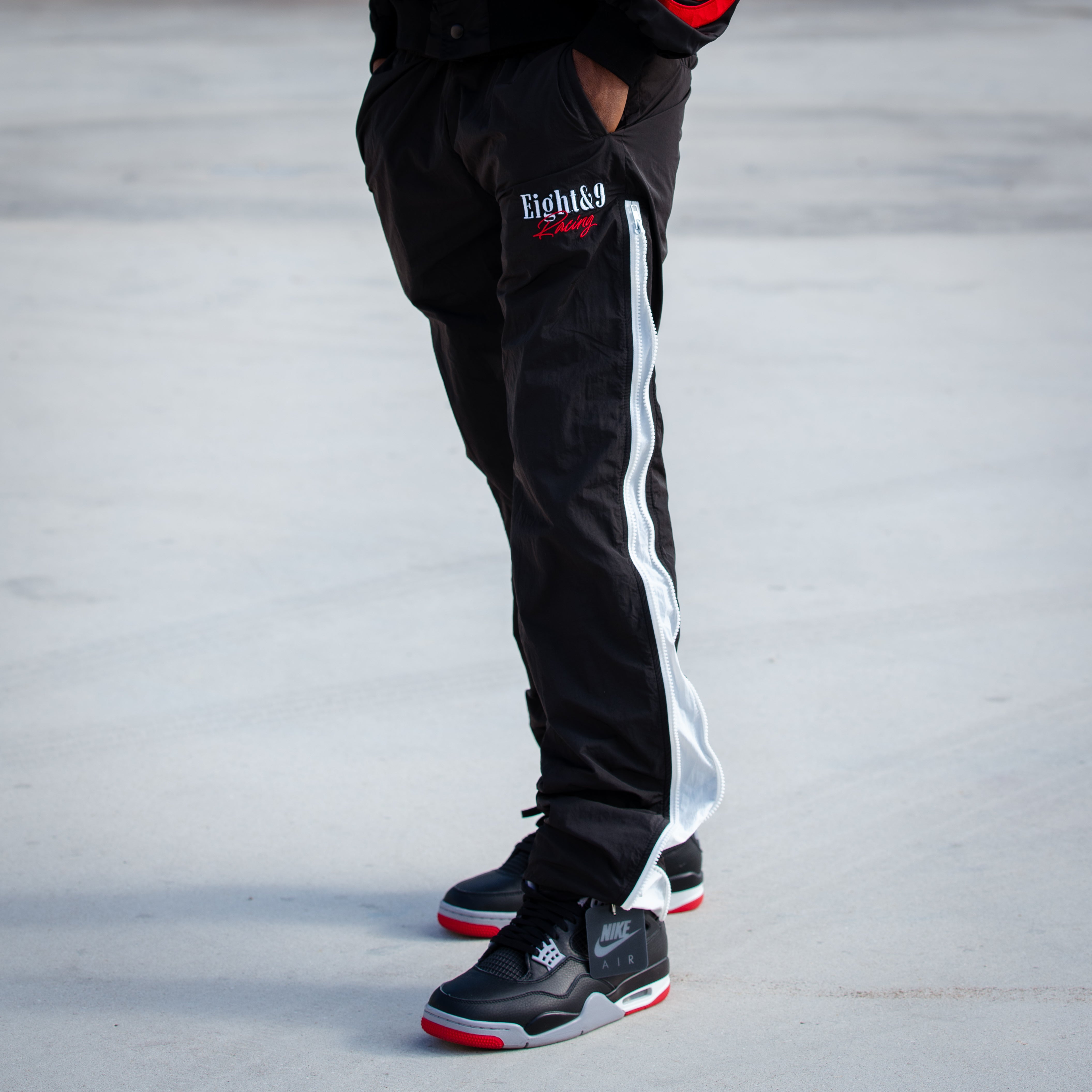 SlideNylonFlareZipperPantBlack