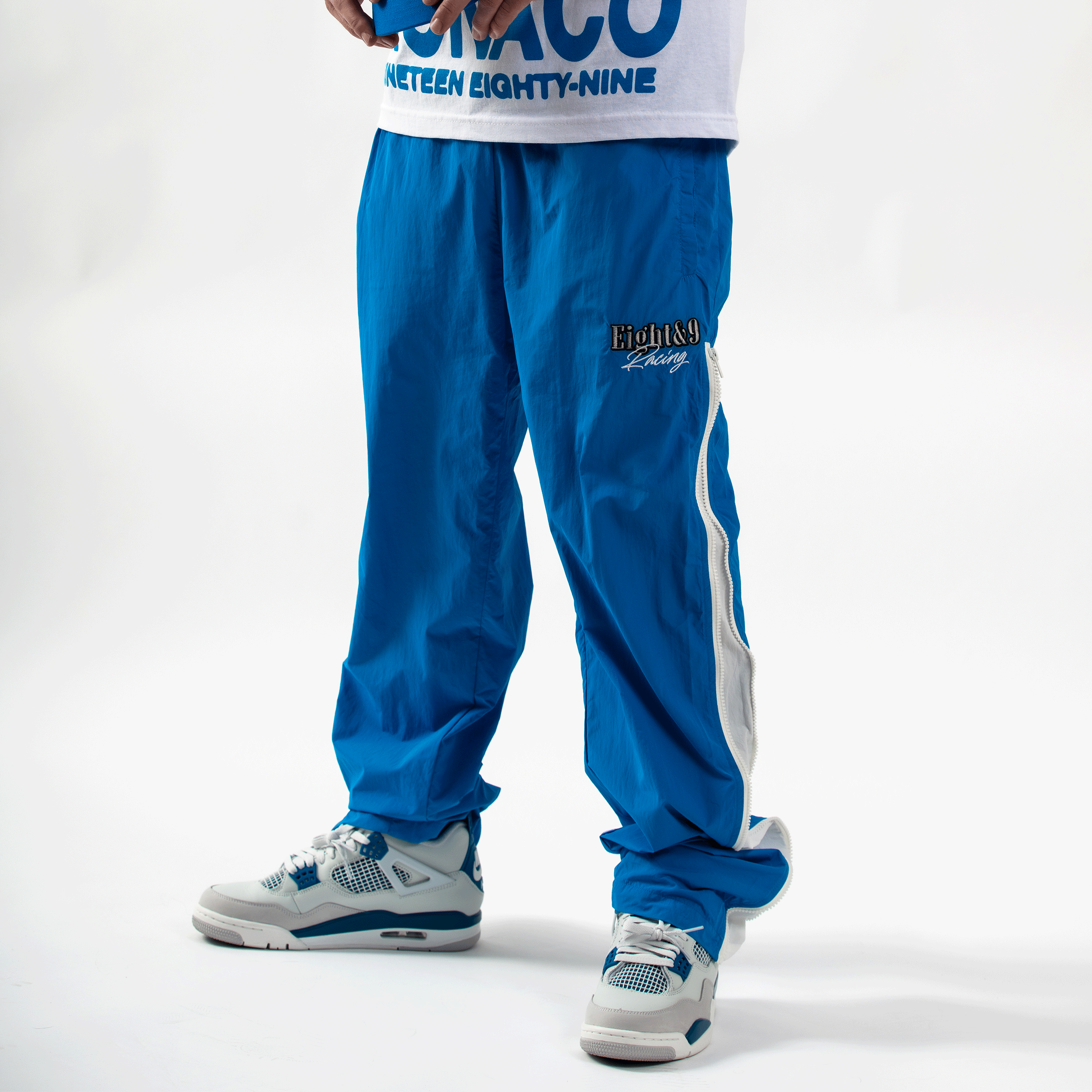 Slide Nylon Flare Zipper Pant Blue – 8&9 Clothing