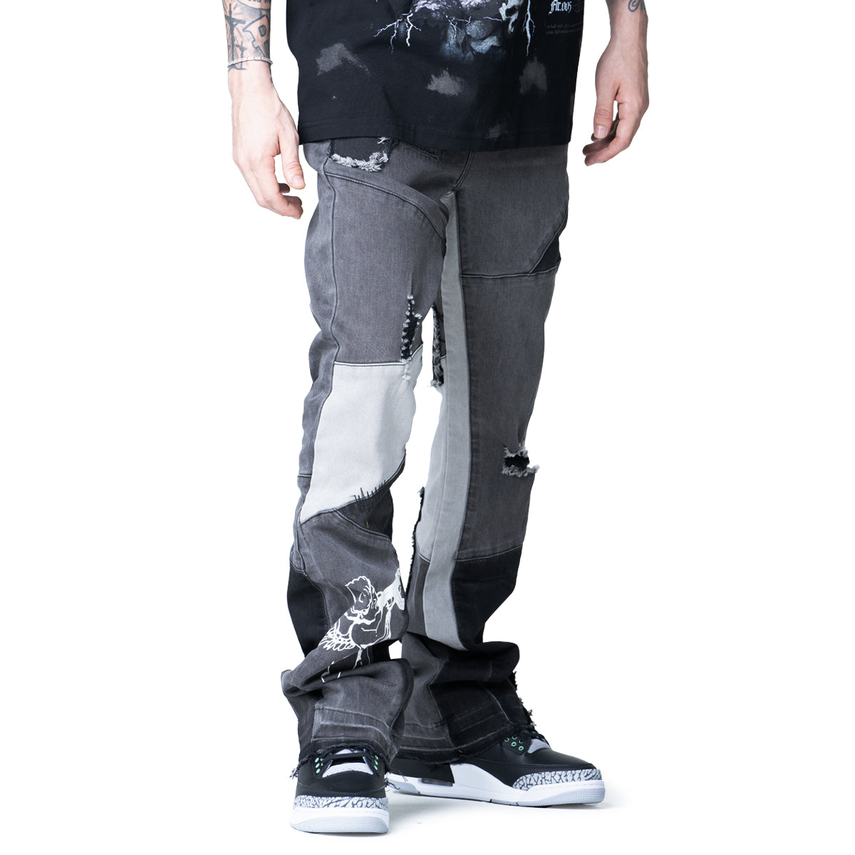 Thrash Stacked Denim Black – 8&9 Clothing Co.