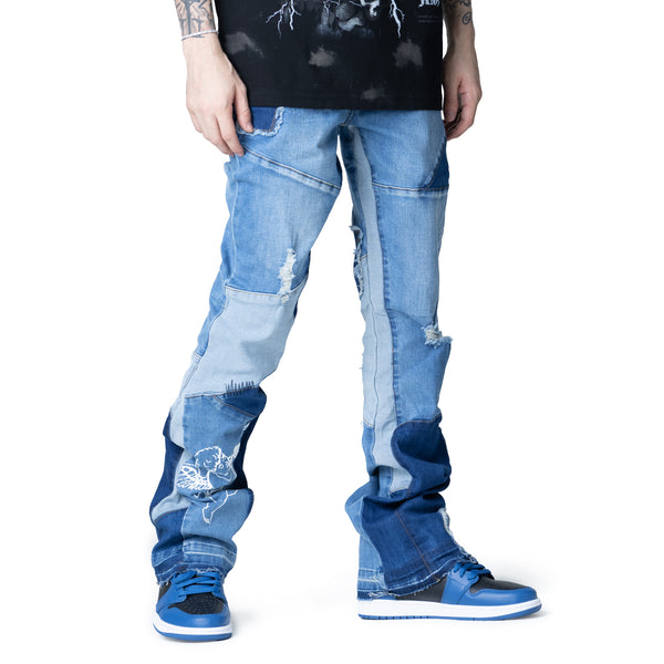 Thrash Stacked Denim Blue – 8&9 Clothing Co.