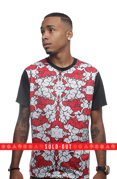 Brain Camo Fire Red Sublimated T Shirt - 1