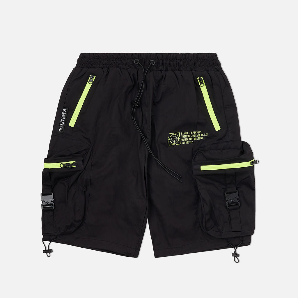 ミュージシャン P.C.F APPAREL / DETACHABLE CARGO SHORTS Combat Nylon Shorts Volt Zippers – 8&9 Clothing Co.