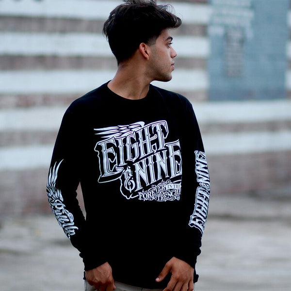 Pull Up L/S T Shirt Black – 8&9 Clothing Co.