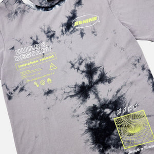 Acid Tie Dye T Shirt Grey