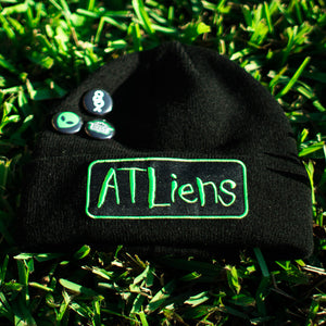 Atliens Custom Hip Hop Patch Beanie with Pins Black (2)