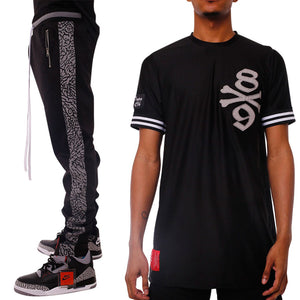 Bones Double Stripe Track Pants Cement with Owners jersey