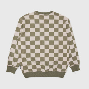 Checks Crewneck Sweatshirt Checkered Cream
