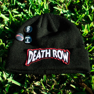 Death Row Custom Hip Hop Patch Beanie with Pins Black (2)