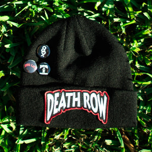 Death Row Custom Hip Hop Patch Beanie with Pins Black (3)
