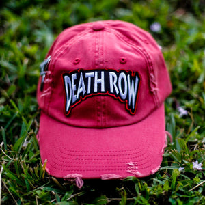 Death Row Distressed Vintage Hip Hop Hat Red (1)