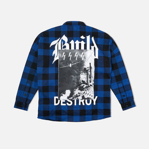 Destroy Flannel Shirt Blue