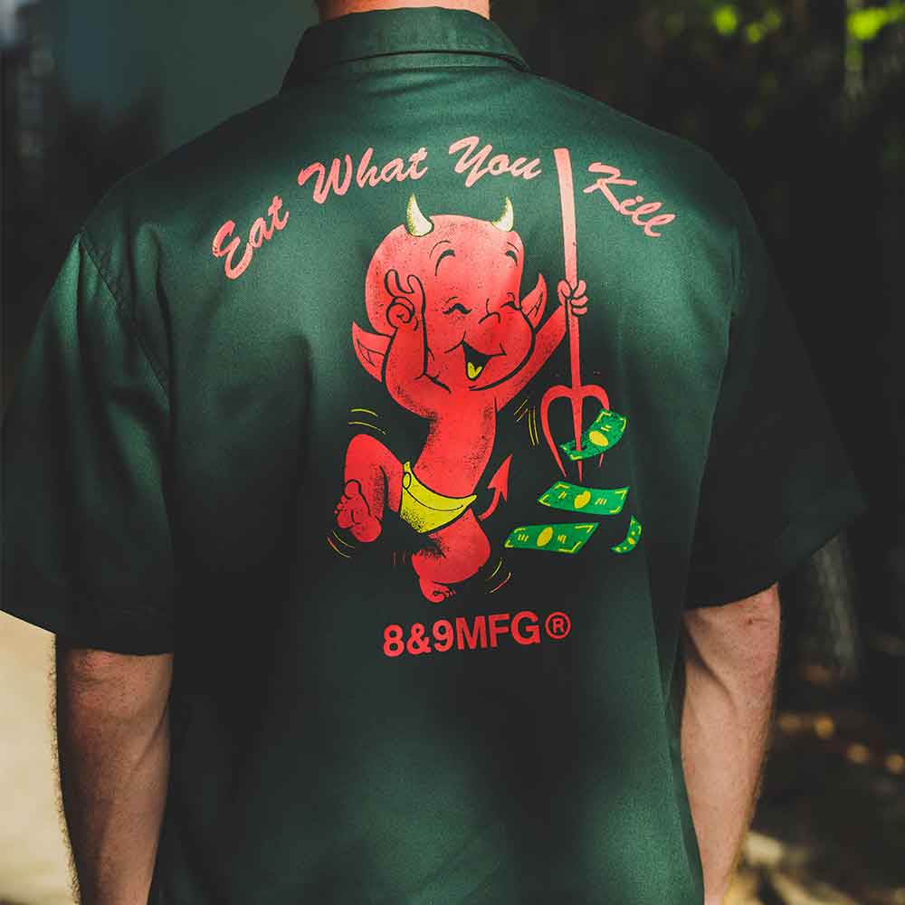 Eat What You Kill Button Up Shirt Green