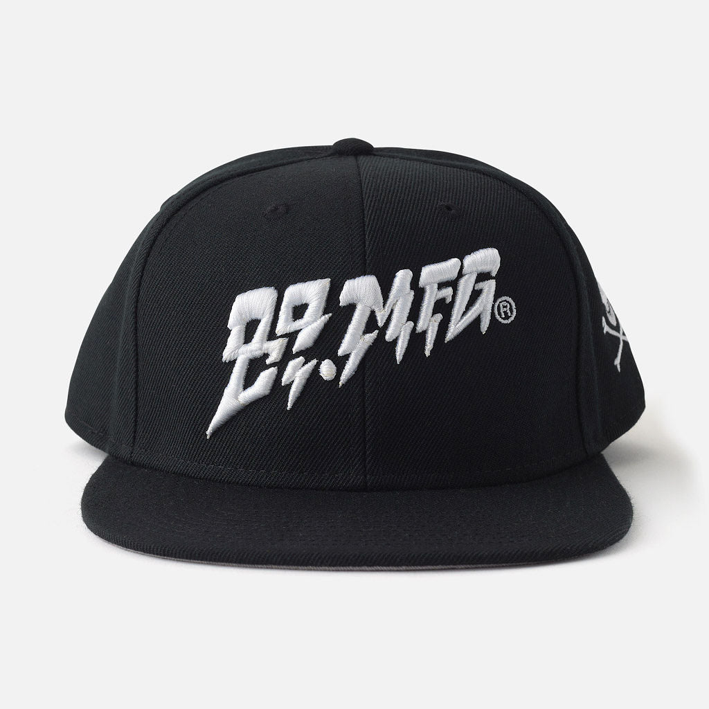 Flames Snapback Hat Black