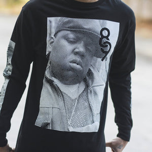 Gimmie the Loot ls tee black close up center