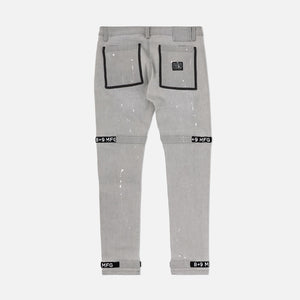 Grey Splatter Denim Slim Strapped Up Utility Jeans