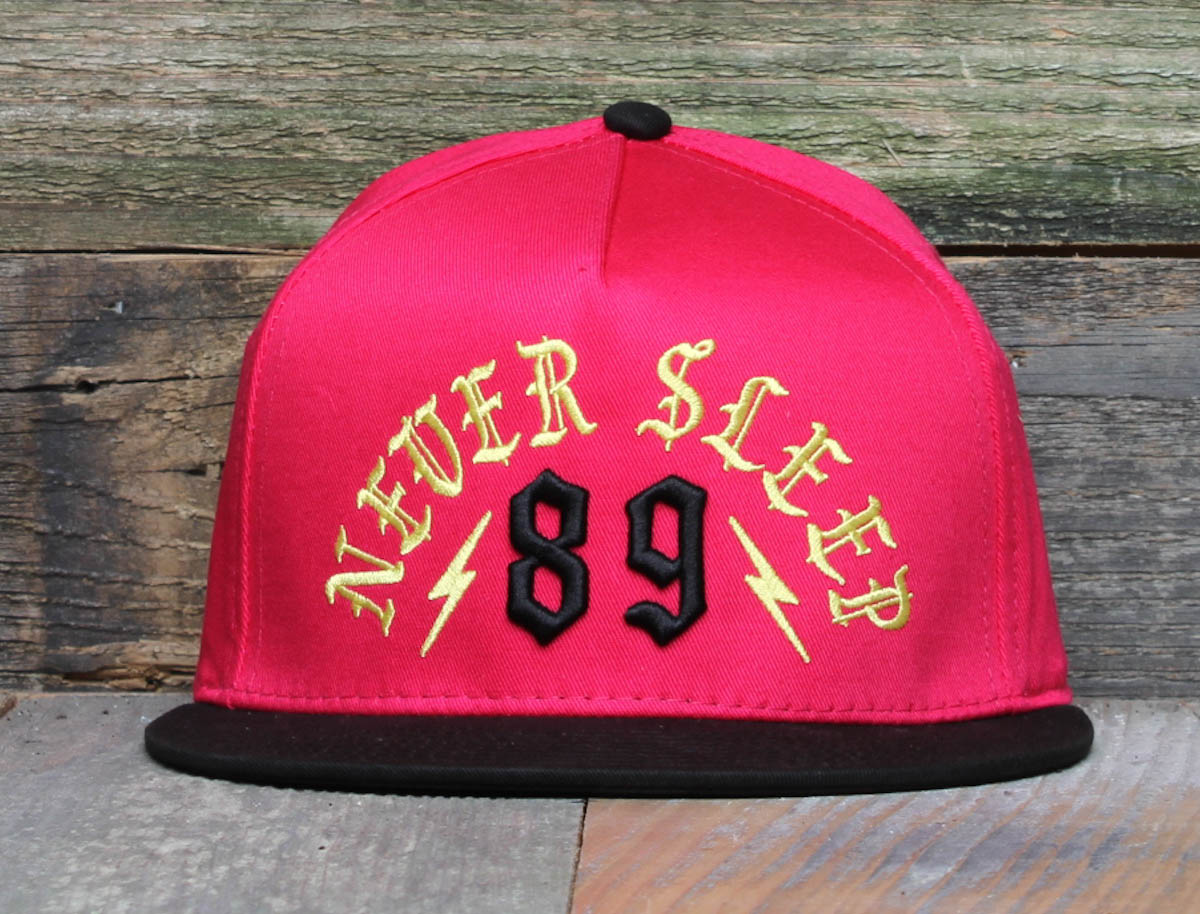 Never Sleep Magenta Snapback Hat
