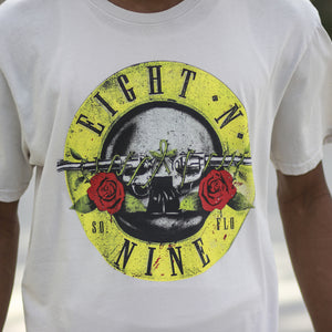 Guns N Trenches Spray Wash Tee Off White
