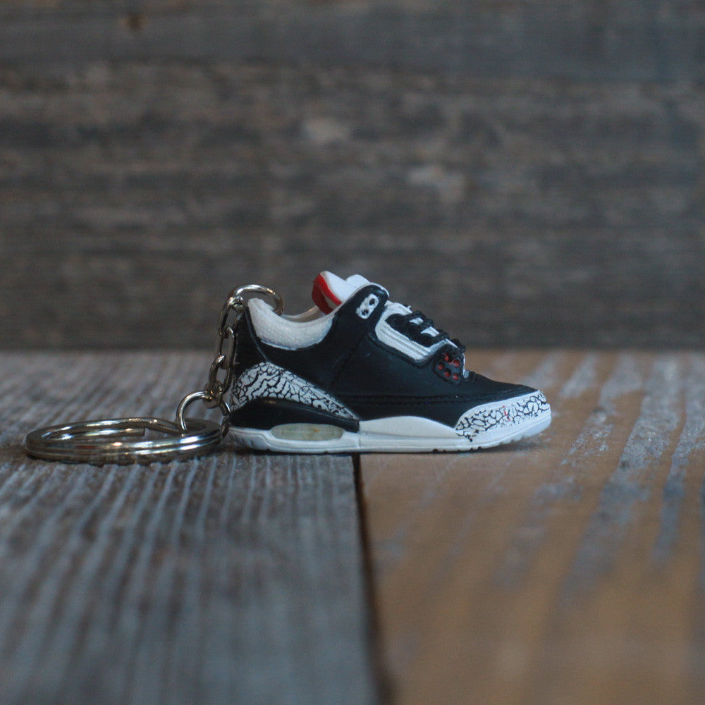 Air Jordan Black Cement 3 III Sneaker Keychain
