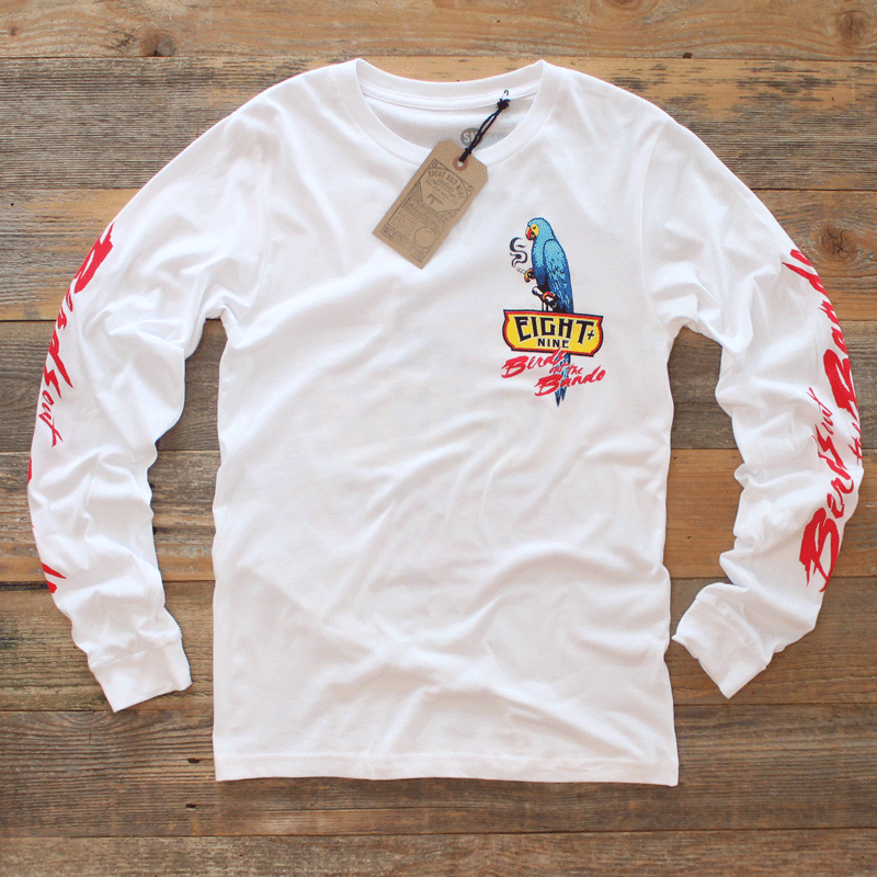 Birds Out The Bando White L/S Tee - 1
