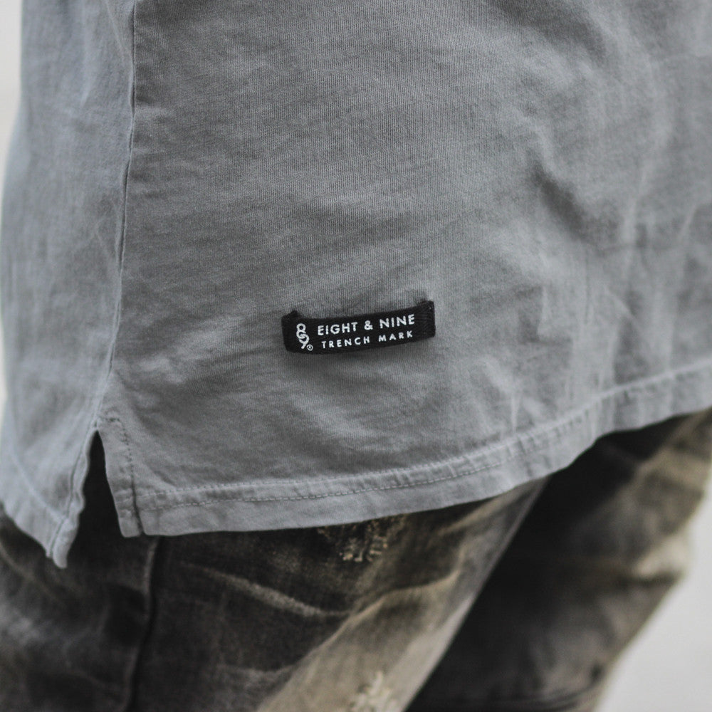 Keys Dip Dye Long Line T Shirt Grey – 8&9 Clothing Co.