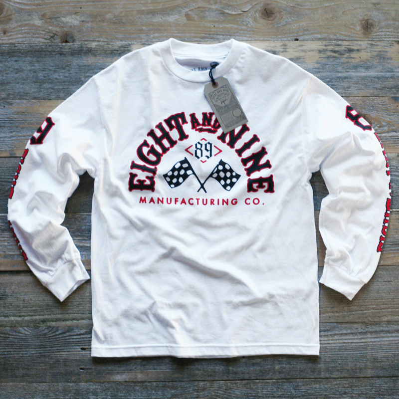 Race Flags Tee L/S White - 1