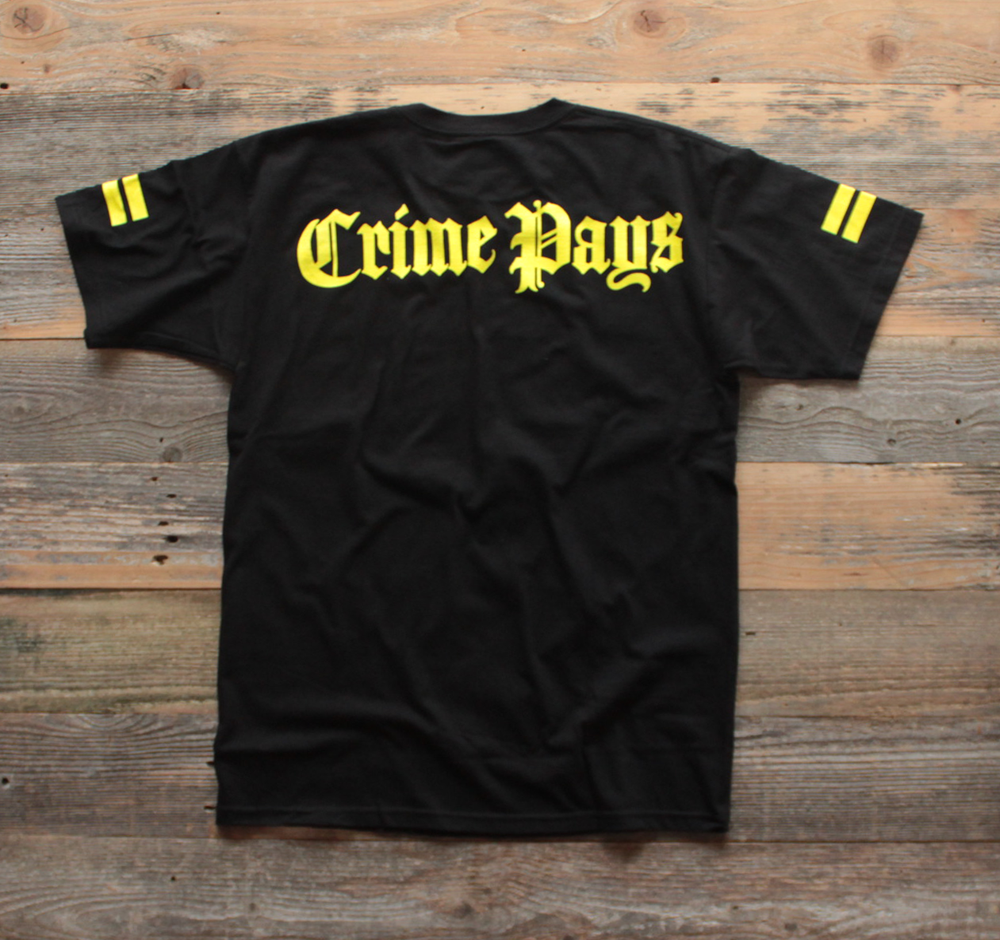 Crime Pays Jersey Tee Yellow - 2