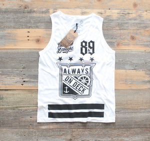On Deck Jersey Tank Top White - 1