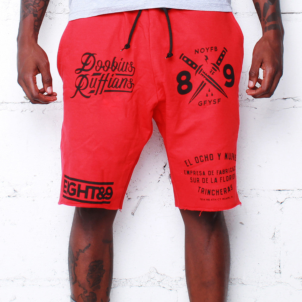 Doobious Ruffians French Terry Shorts Red – 8&9 Clothing Co.